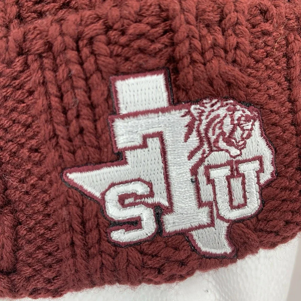 TSU Texas Southern University Toboggan Beanie OSFM Winter Pom Knit Hat Cap